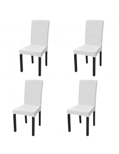 Fodera Elastica per Sedie 4 pz Bianco