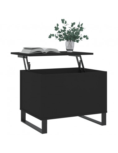 Tavolino da Salotto Nero 60x44,5x45 cm in Legno Multistrato