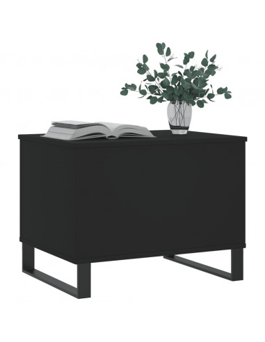 Tavolino da Salotto Nero 60x44,5x45 cm in Legno Multistrato