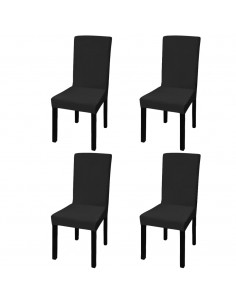 Fodera Elastica per Sedie 4 pz Nero 2