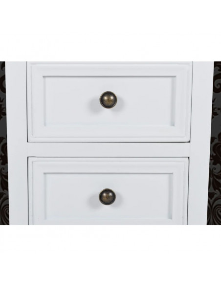 Set Comodini con 2 Cassetti 4 pz in MDF Bianchi