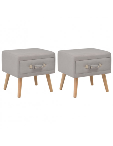 Comodini Grigi 2 pz 40x35x40 cm in Tessuto