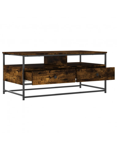 Tavolino da Salotto Rovere Fumo 100x51x45 cm Legno Multistrato