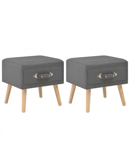 Comodini Grigio Scuro 2 pz 40x35x40 cm in Tessuto