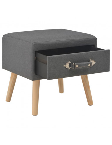 Comodini Grigio Scuro 2 pz 40x35x40 cm in Tessuto