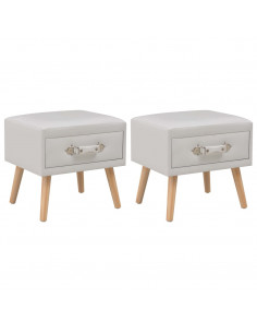 Comodini Bianchi 2 pz 40x35x40 cm in Similpelle 2