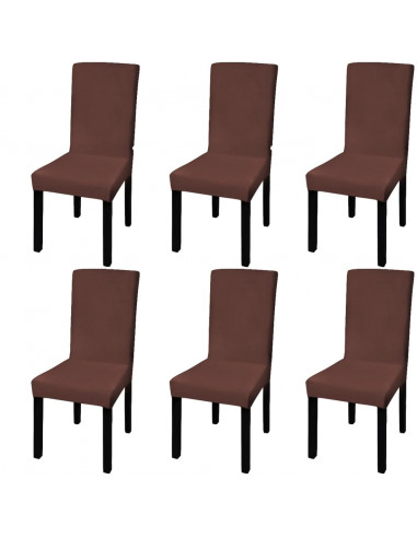 Set Fodera Elastica 6 pz per Sedie Marrone