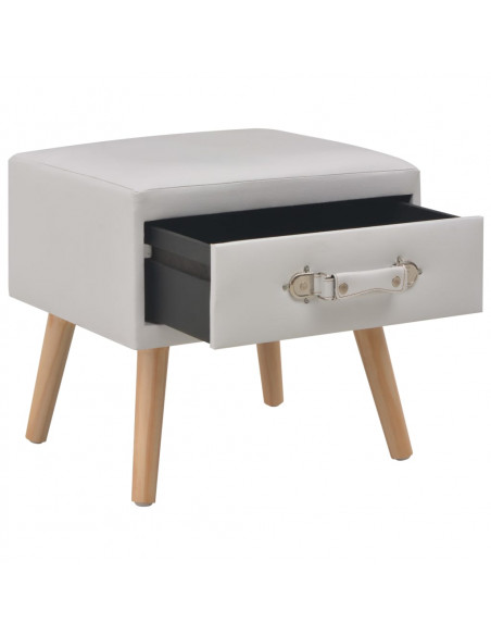 Comodini Bianchi 2 pz 40x35x40 cm in Similpelle