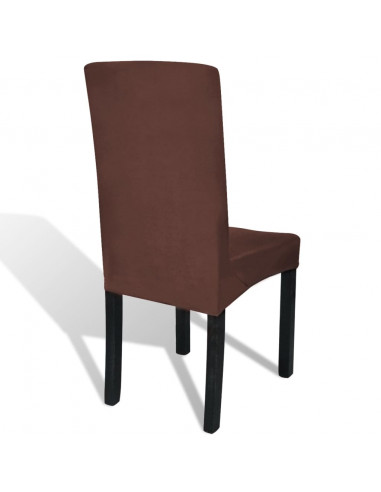 Set Fodera Elastica 6 pz per Sedie Marrone