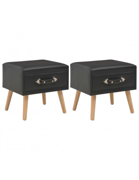 Comodini Neri 2 pz 40x35x40 cm in Similpelle