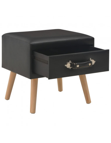 Comodini Neri 2 pz 40x35x40 cm in Similpelle