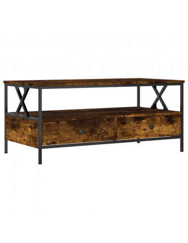 Tavolino da Salotto Rovere Fumo 100x51x45 cm Legno Multistrato