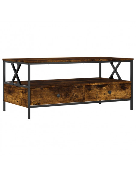 Tavolino da Salotto Rovere Fumo 100x51x45 cm Legno Multistrato