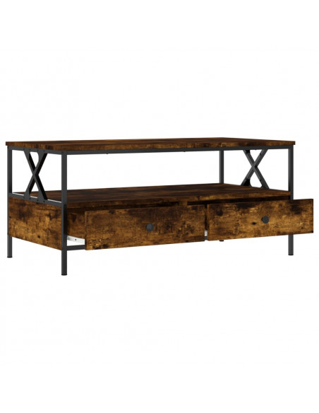 Tavolino da Salotto Rovere Fumo 100x51x45 cm Legno Multistrato