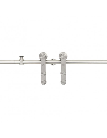 Kit Binari Porta Scorrevole 183cm Acciaio Inossidabile Argento