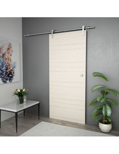 Kit Binari Porta Scorrevole 183cm Acciaio Inossidabile Argento