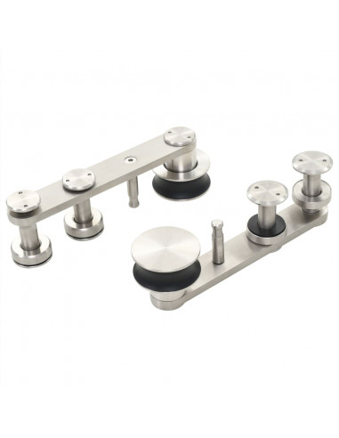 Kit Binari Porta Scorrevole 183cm Acciaio Inossidabile Argento