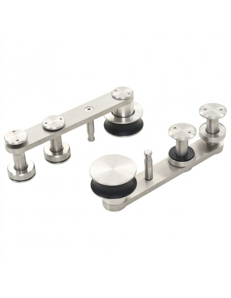 Kit Binari Porta Scorrevole 183cm Acciaio Inossidabile Argento
