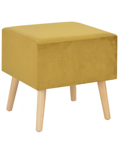 Comodini Senape 2 pz 40x35x40 cm in Velluto