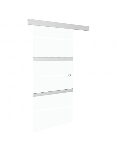Porta Scorrevole Fermi Vetro ESG e Alluminio Argento 90x205 cm