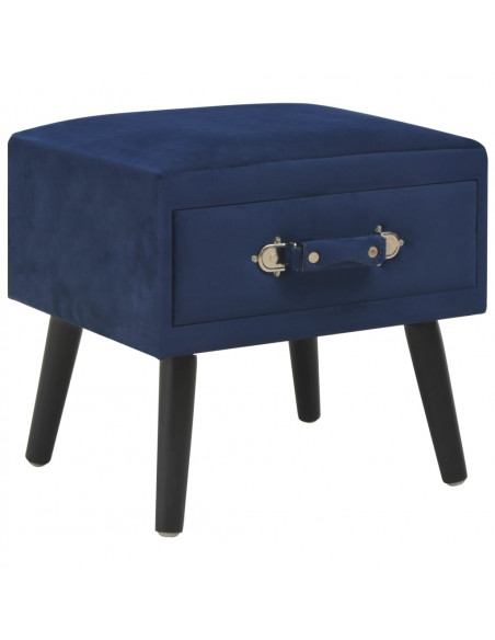Comodini Blu 2 pz 40x35x40 cm in Velluto