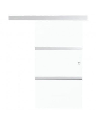 Porta Scorrevole Fermi Vetro ESG e Alluminio Argento 90x205 cm