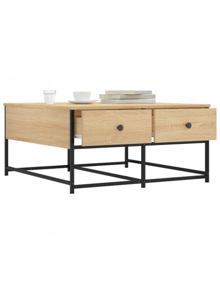 Tavolino da Salotto Rovere Sonoma 80x80x40 cm Legno Multistrato