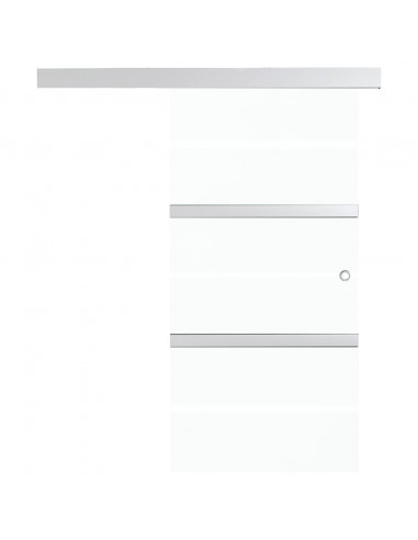 Porta Scorrevole in Vetro ESG e Alluminio 76x205 cm Argento