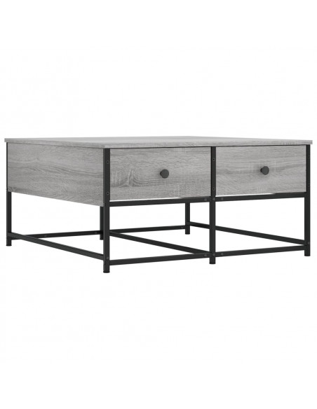 Tavolino da Salotto Grigio Sonoma 80x80x40 cm Legno Multistrato