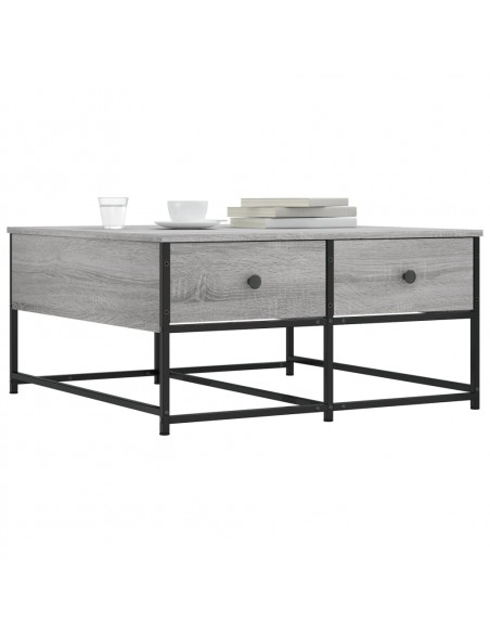 Tavolino da Salotto Grigio Sonoma 80x80x40 cm Legno Multistrato