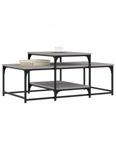 Tavolino da Salotto Grigio Sonoma 102x60x45cm Legno Multistrato