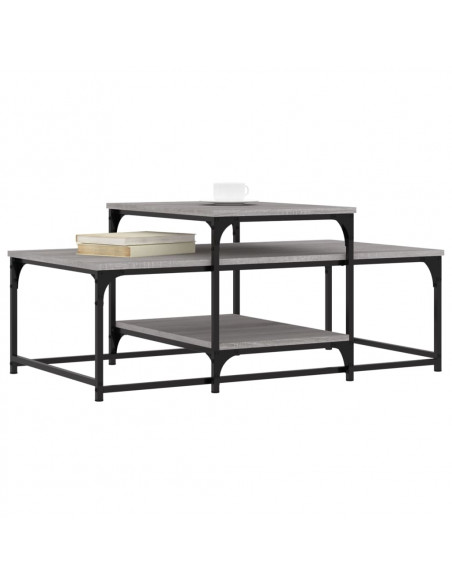 Tavolino da Salotto Grigio Sonoma 102x60x45cm Legno Multistrato