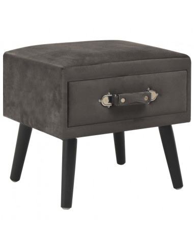 Comodini Grigi 2 pz 40x35x40 cm in Velluto