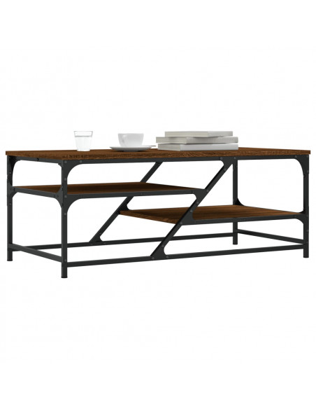 Tavolino Salotto Rovere Marrone 100x49x40 cm Legno Multistrato