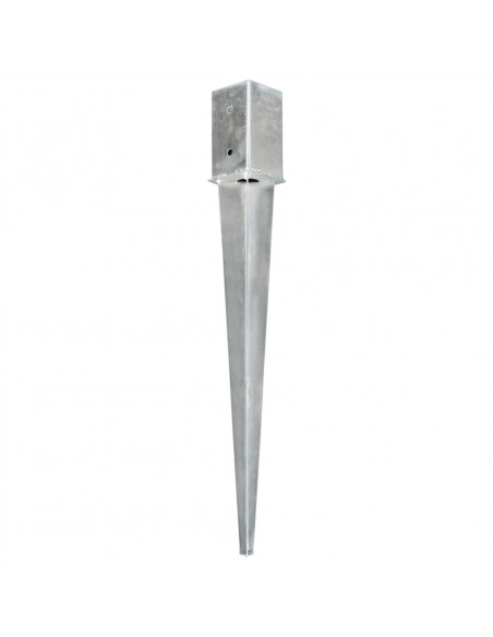 Picchetti di Terra 2 pz Argento 8x8x76 cm in Acciaio Zincato