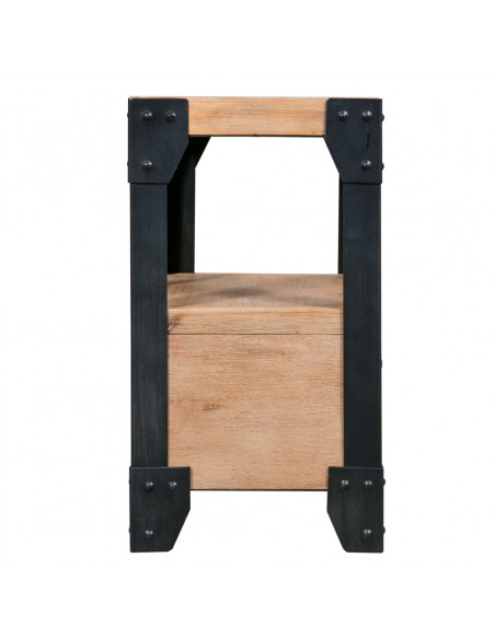 Comodini 2 pz Legno Massello di Acacia e Acciaio 40x30x54 cm