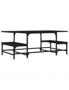 Tavolino da Salotto Nero 100x50,5x40 cm in Legno Multistrato 2