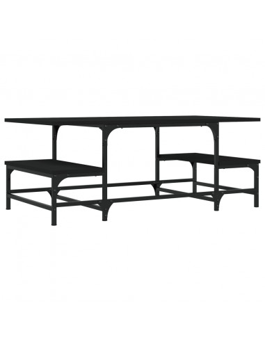 Tavolino da Salotto Nero 100x50,5x40 cm in Legno Multistrato