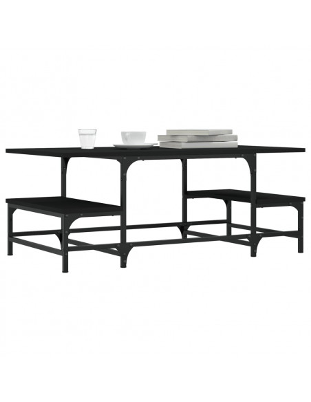 Tavolino da Salotto Nero 100x50,5x40 cm in Legno Multistrato