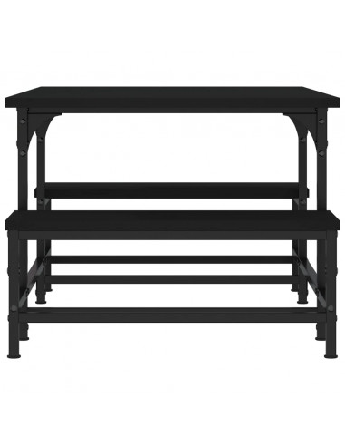 Tavolino da Salotto Nero 100x50,5x40 cm in Legno Multistrato