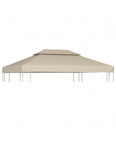 Telo di Ricambio per Gazebo 310g/m² Beige 3x4m 2