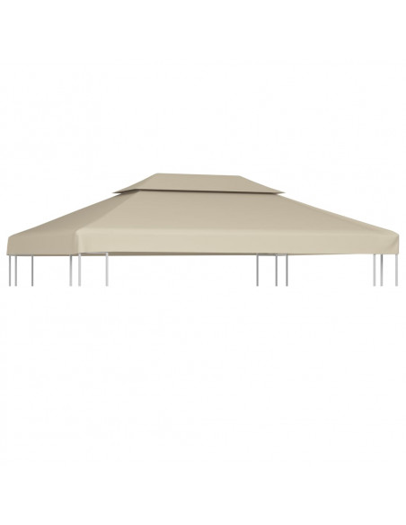Telo di Ricambio per Gazebo 310g/m² Beige 3x4m