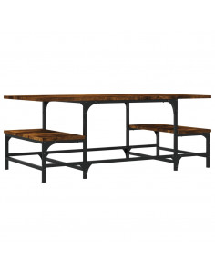 Tavolino da Salotto Rovere Fumo 100x50,5x40cm Legno Multistrato 2