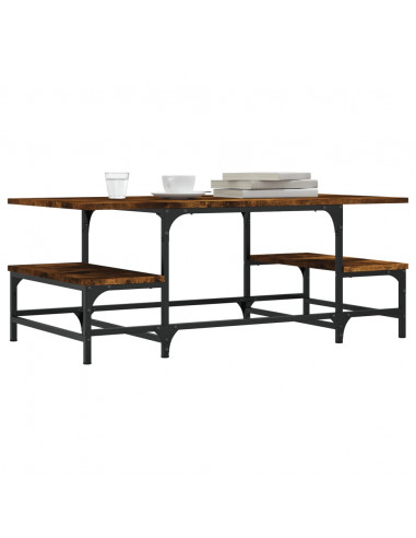 Tavolino da Salotto Rovere Fumo 100x50,5x40cm Legno Multistrato