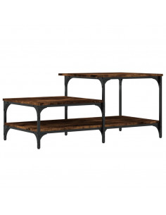 Tavolino da Salotto Rovere Fumo 100x50,5x45cm Legno Multistrato 2