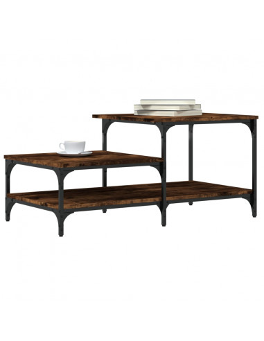 Tavolino da Salotto Rovere Fumo 100x50,5x45cm Legno Multistrato