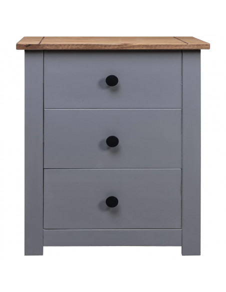 Comodino Grigio 46x40x57 cm in Legno di Pino Panama Range