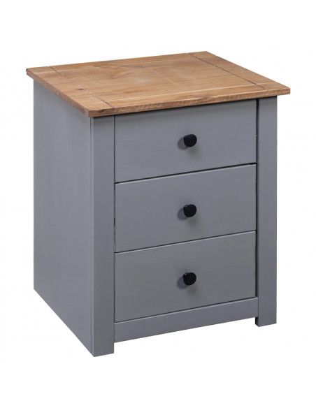 Comodino Grigio 46x40x57 cm in Legno di Pino Panama Range
