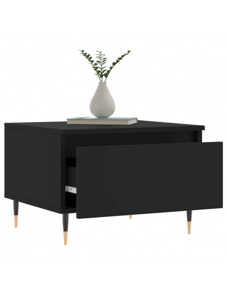 Tavolino da Salotto Nero 50x46x35 cm in Legno Multistrato