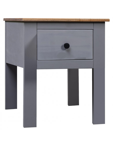 Comodino Grigio 46x40x57 cm in Legno di Pino Panama Range